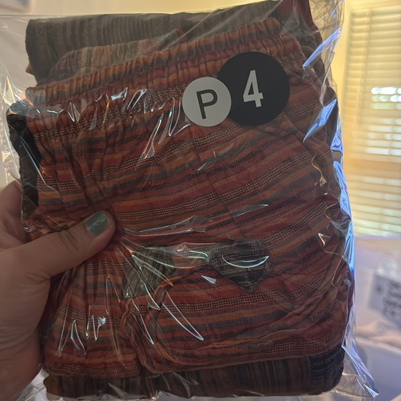 Colorful Patchwork Cotton Harem Hippie Pants Elastic Waist Made In Nepal - Picture 9 of 9